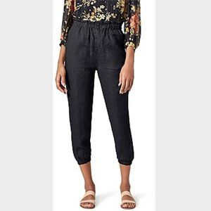 Joie Linen Paperbag-Waist Cropped Pants